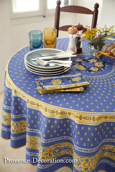 Round Tablecloth coated or cotton Marat d'Avignon Bastide LB Round Tablecloth coated or cotton Marat d'Avignon Bastide LB